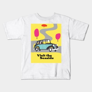 visit the Seaside vintage cartoon Kids T-Shirt